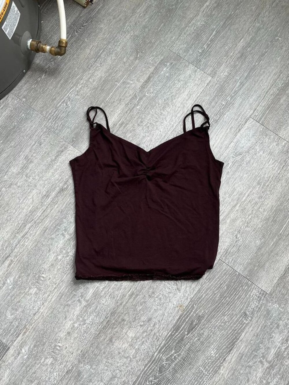 Brown Vintage “InWear” Tank Top W/ Lace Details